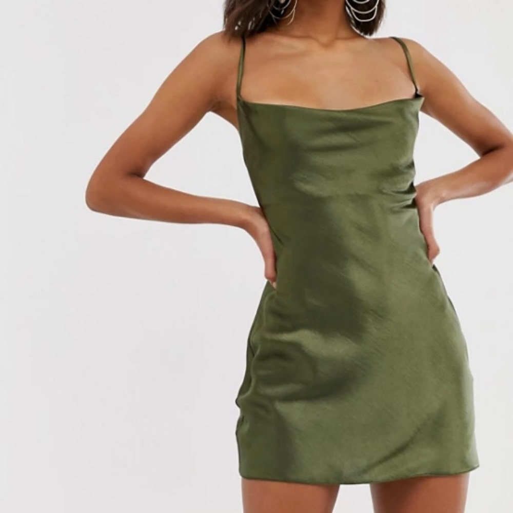 Asos design cami satin slip dress - US4